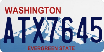 WA license plate ATX7645