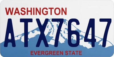 WA license plate ATX7647