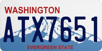 WA license plate ATX7651