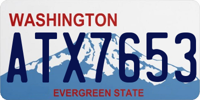WA license plate ATX7653