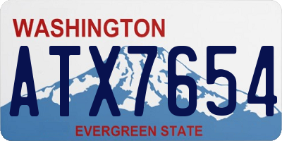 WA license plate ATX7654