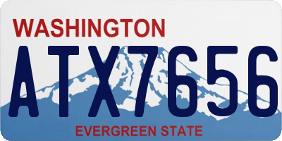 WA license plate ATX7656