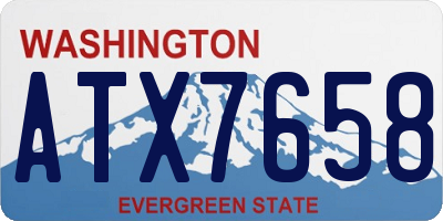 WA license plate ATX7658