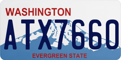 WA license plate ATX7660