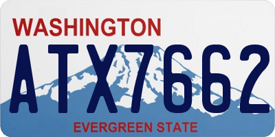 WA license plate ATX7662