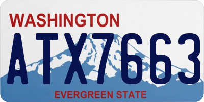 WA license plate ATX7663