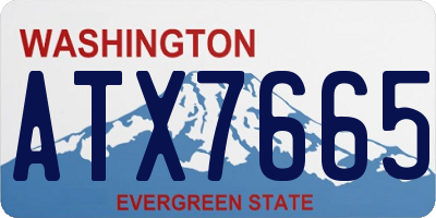 WA license plate ATX7665