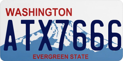 WA license plate ATX7666