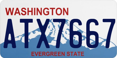 WA license plate ATX7667