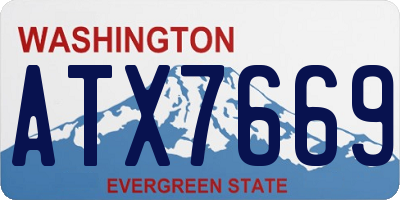 WA license plate ATX7669