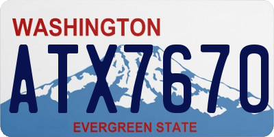 WA license plate ATX7670