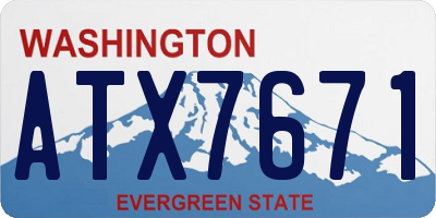 WA license plate ATX7671