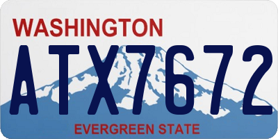 WA license plate ATX7672