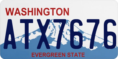 WA license plate ATX7676