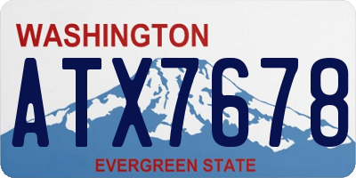 WA license plate ATX7678