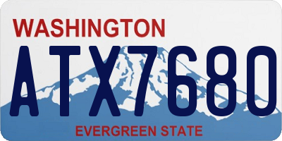 WA license plate ATX7680