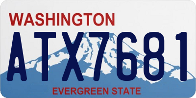 WA license plate ATX7681