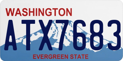 WA license plate ATX7683