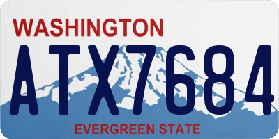 WA license plate ATX7684