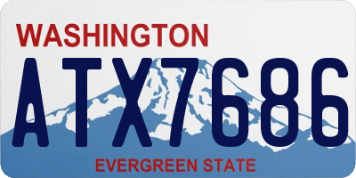 WA license plate ATX7686