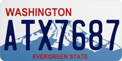 WA license plate ATX7687