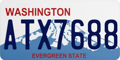 WA license plate ATX7688