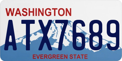 WA license plate ATX7689