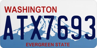 WA license plate ATX7693