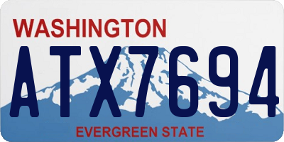 WA license plate ATX7694