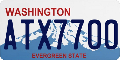 WA license plate ATX7700