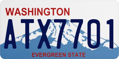 WA license plate ATX7701