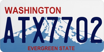 WA license plate ATX7702