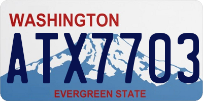 WA license plate ATX7703