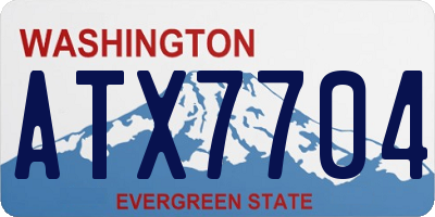 WA license plate ATX7704