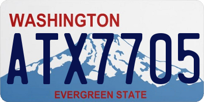 WA license plate ATX7705