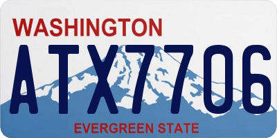 WA license plate ATX7706