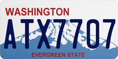 WA license plate ATX7707
