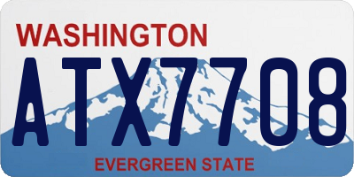 WA license plate ATX7708