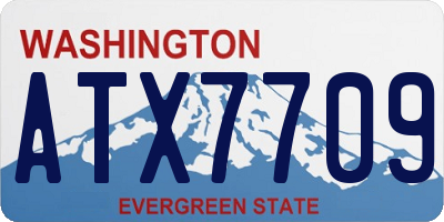 WA license plate ATX7709