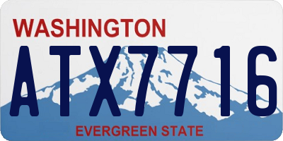 WA license plate ATX7716