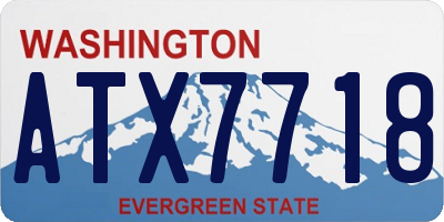WA license plate ATX7718