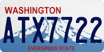WA license plate ATX7722