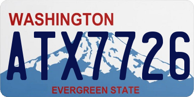 WA license plate ATX7726