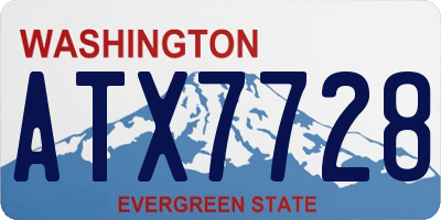 WA license plate ATX7728