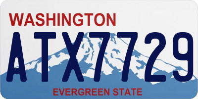 WA license plate ATX7729