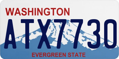 WA license plate ATX7730