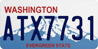 WA license plate ATX7731
