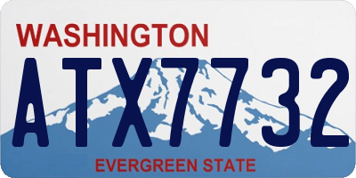 WA license plate ATX7732