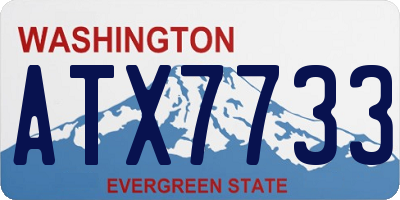 WA license plate ATX7733