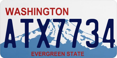 WA license plate ATX7734